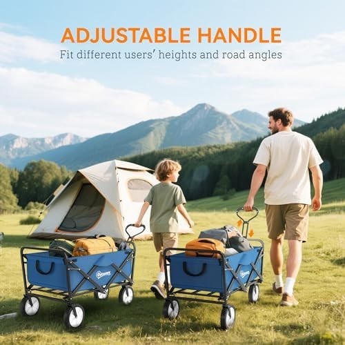 Folding Festival Trolley 90L Portable Camping Garden Cart on Wheels