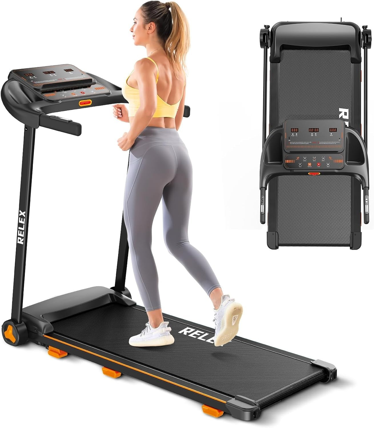 Foldable Treadmill Walking Pad 12km/h 2.5HP 12 Programs Home Fitness Gym
