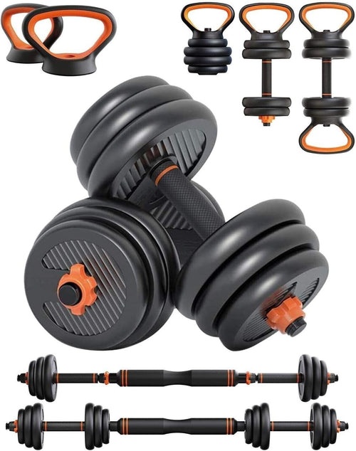 6-in-1 Adjustable Home Gym Weights 20kg 30kg 40kg Dumbbell Barbell Set