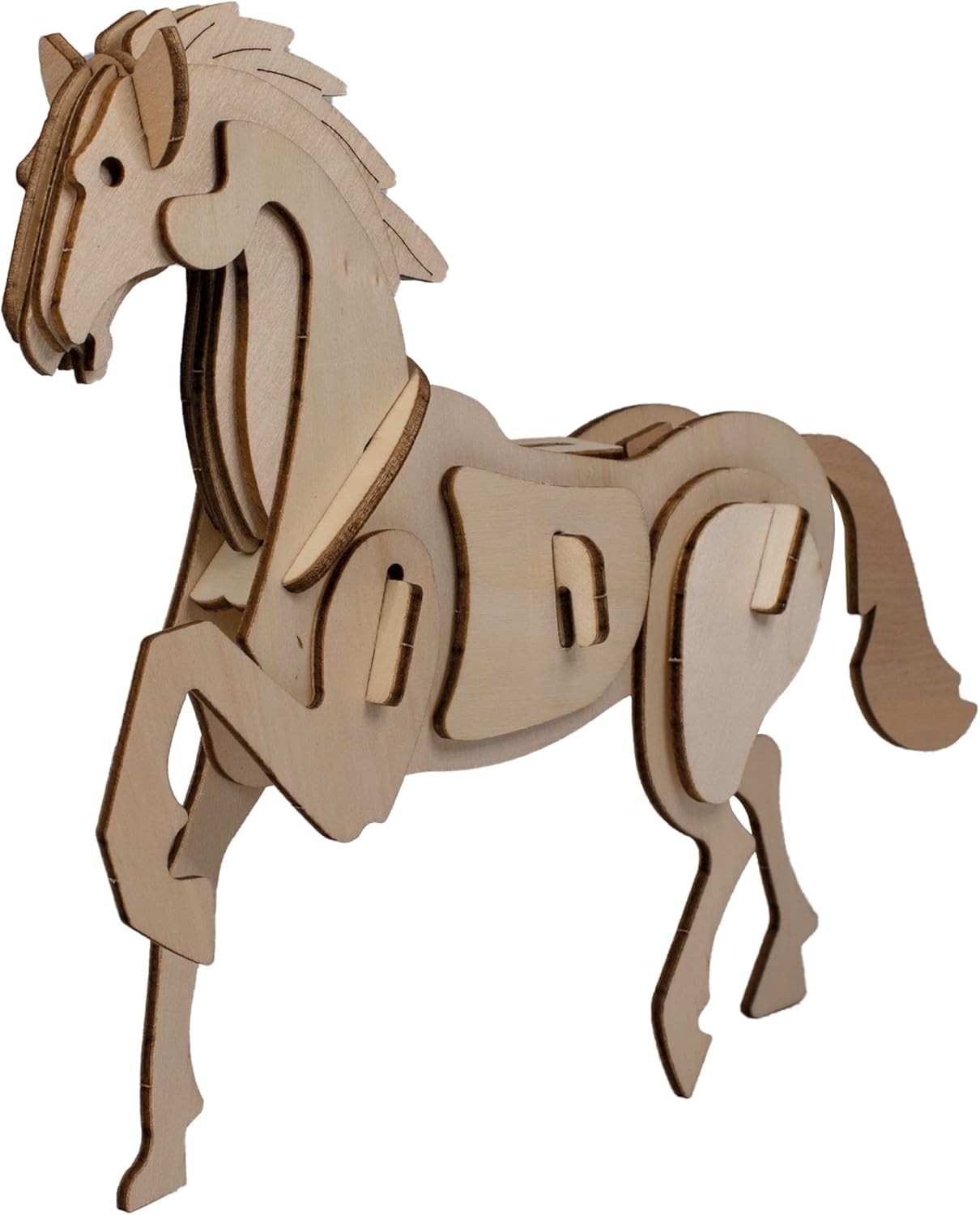 3D Wooden Horse Puzzle Kit – Eco Safari Animal Toy, Fun STEM Gift for Kids