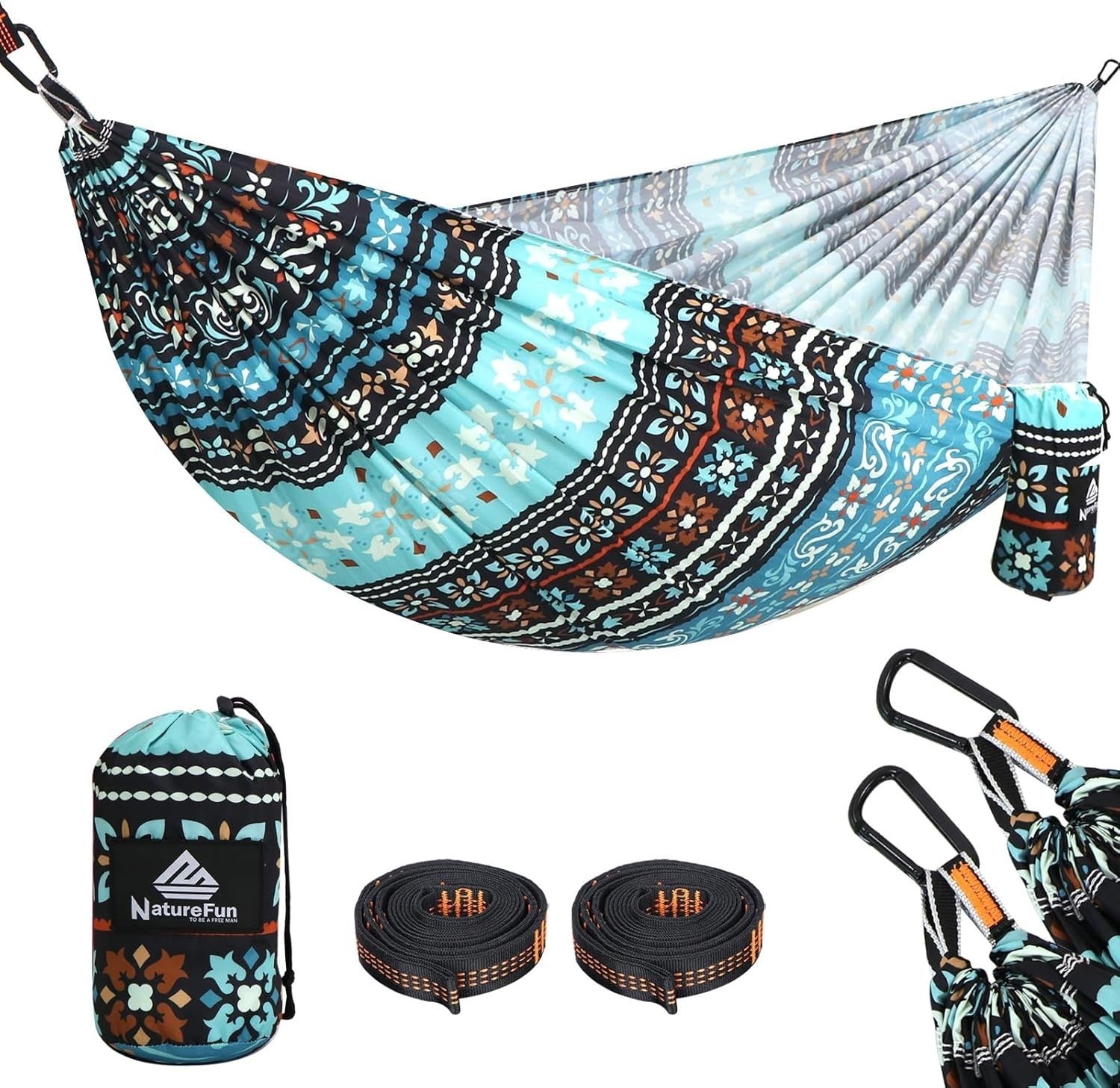 Portable Travel Hammock 300kg Load | Quick-Dry | 275x140cm | Indoor Outdoor