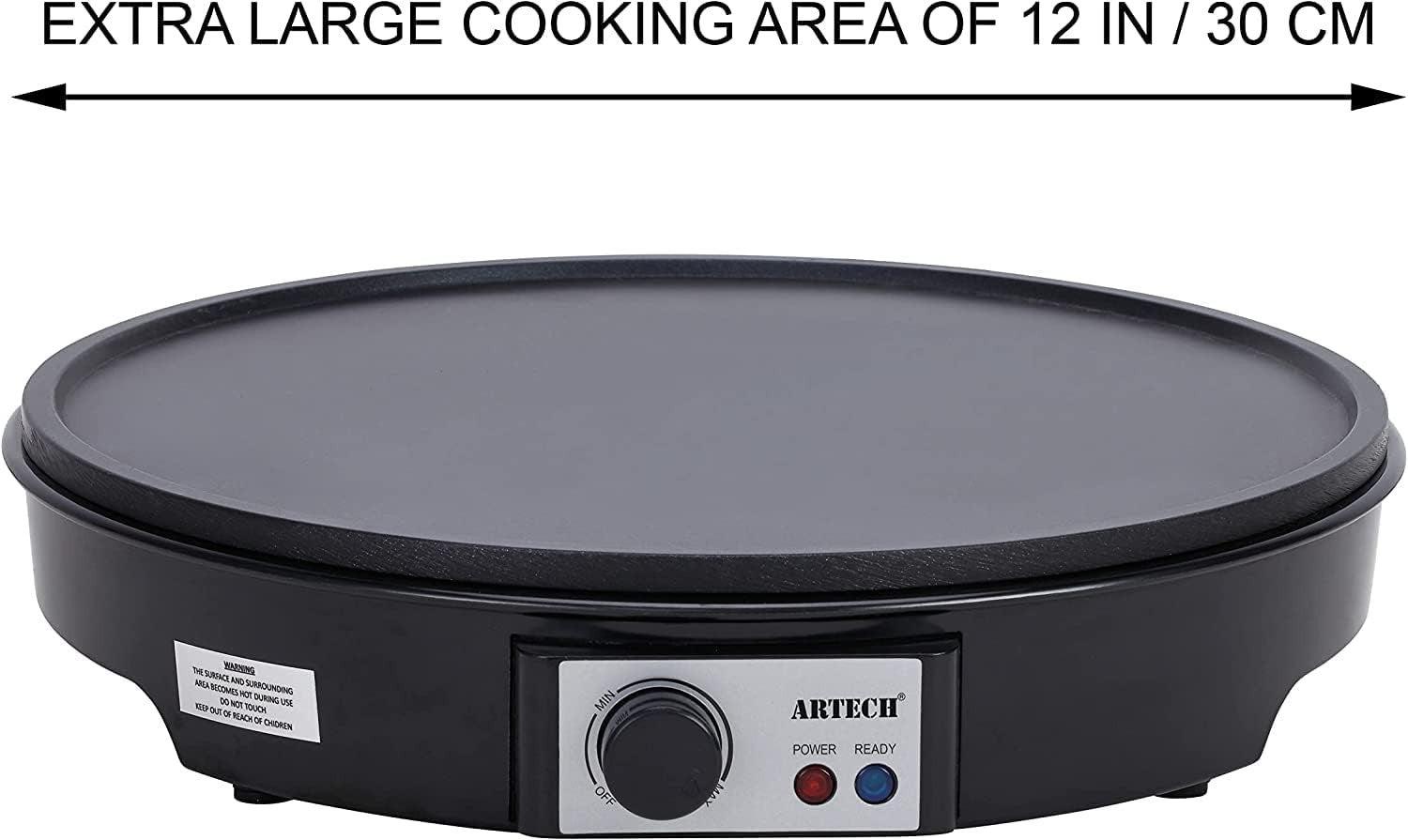12" Electric Crepe & Pancake Maker 1000W Non-Stick Plate with Spatula