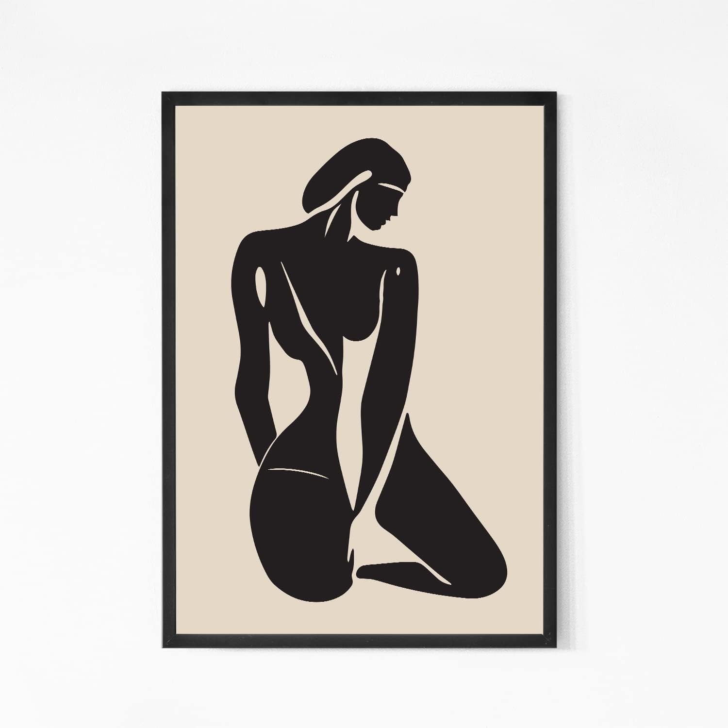 Abstract Woman Art Print – Modern Boho Lady Wall Decor A4 Colorful
