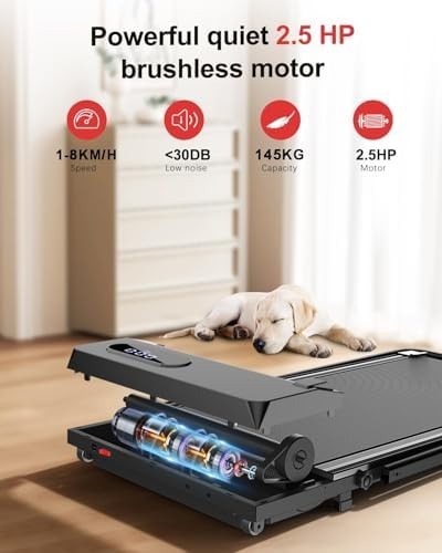 Under Desk Walking Pad Treadmill 2.5HP Quiet Compact LED Remote 145kg Capacity