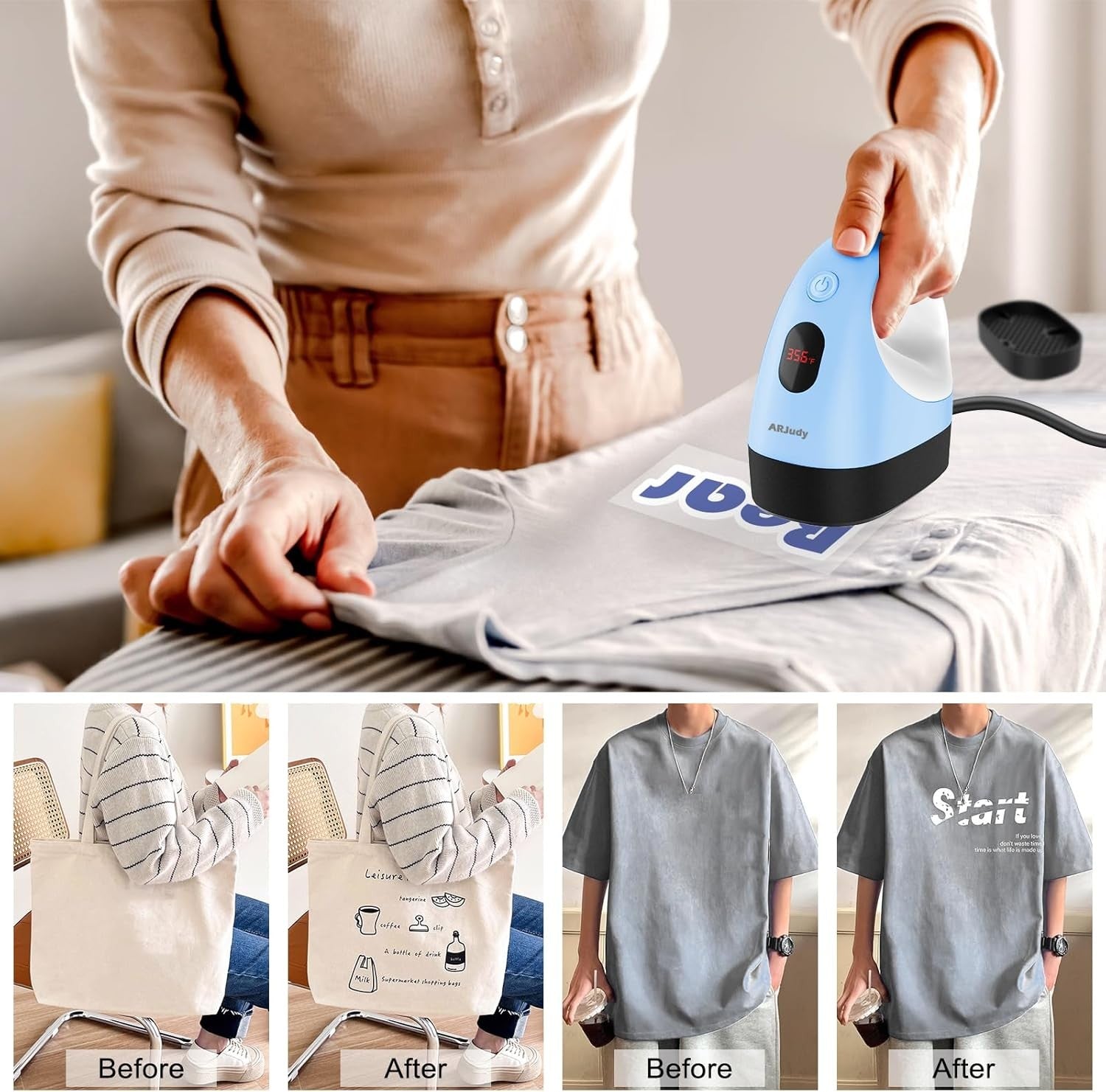 Mini Heat Press Machine Portable Iron for HTV Vinyl T Shirts Hats Crafts