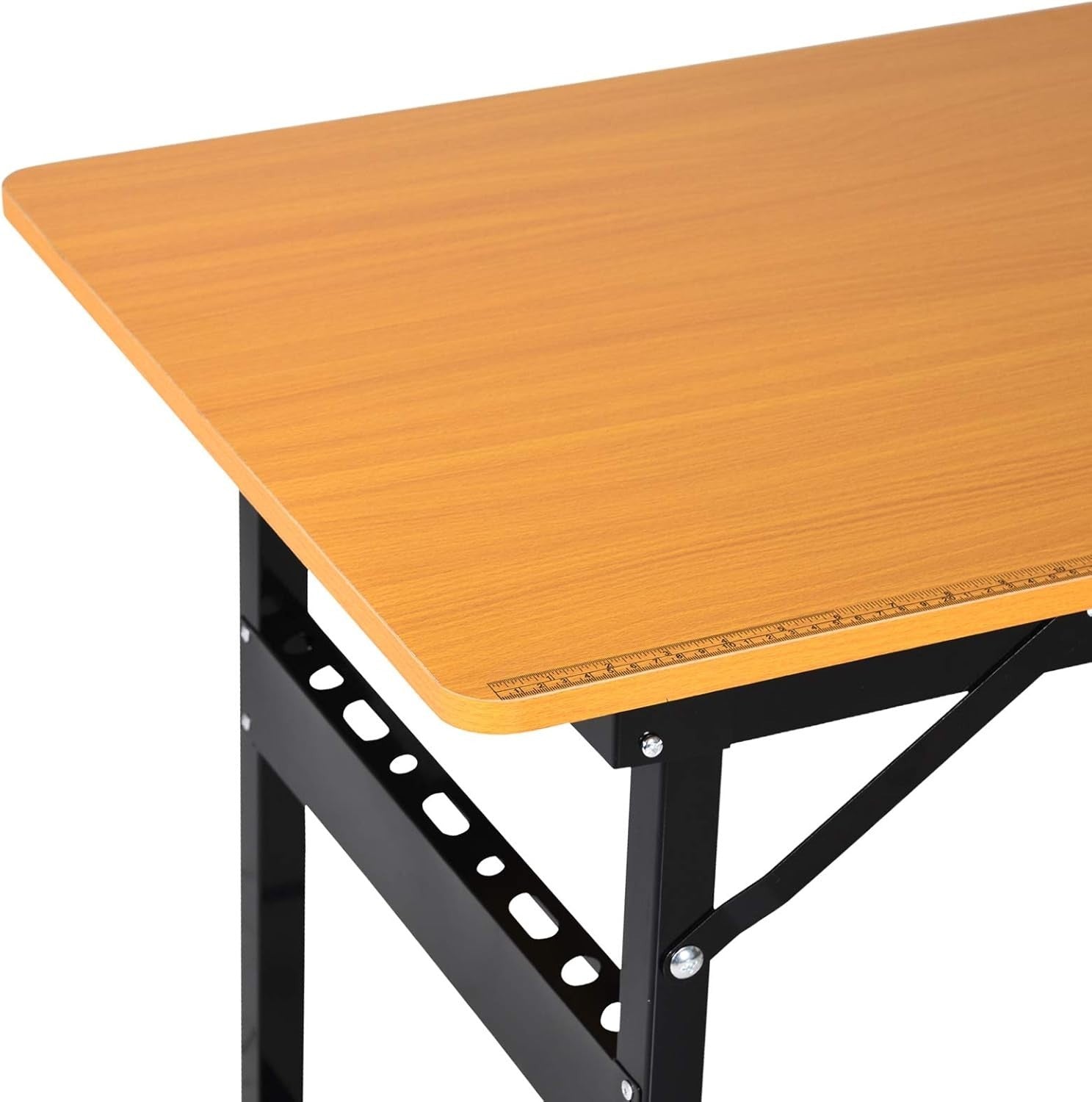 Foldable Garage Work Bench 100cm Heavy Duty Steel Frame MDF Table w/ Ruler