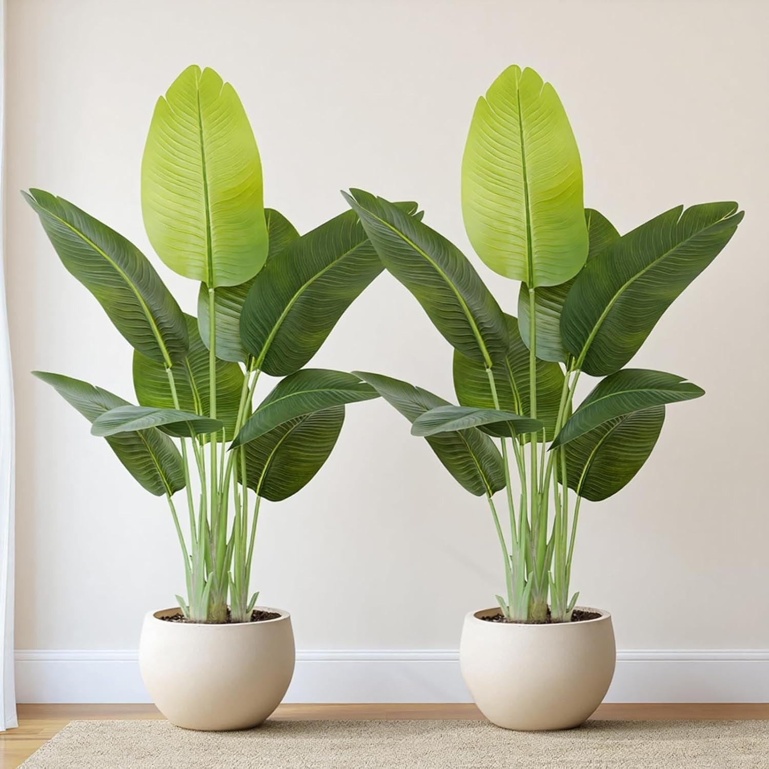 Set of 2 Bird of Paradise Plants 120cm Lifelike Indoor Potted Tropical Banana