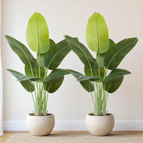 Set of 2 Bird of Paradise Plants 120cm Lifelike Indoor Potted Tropical Banana