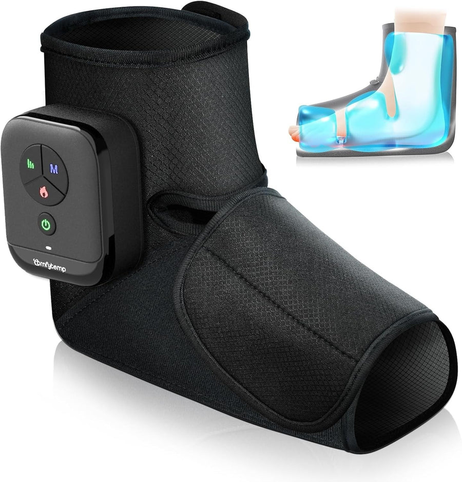 Cordless Foot Massager with Heat & Compression, Portable Pain Relief Boot