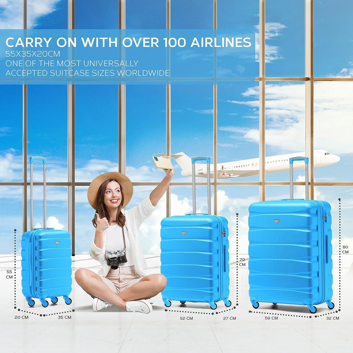 25” Medium ABS Check In Suitcase Lightweight Hard Case 4 Wheels