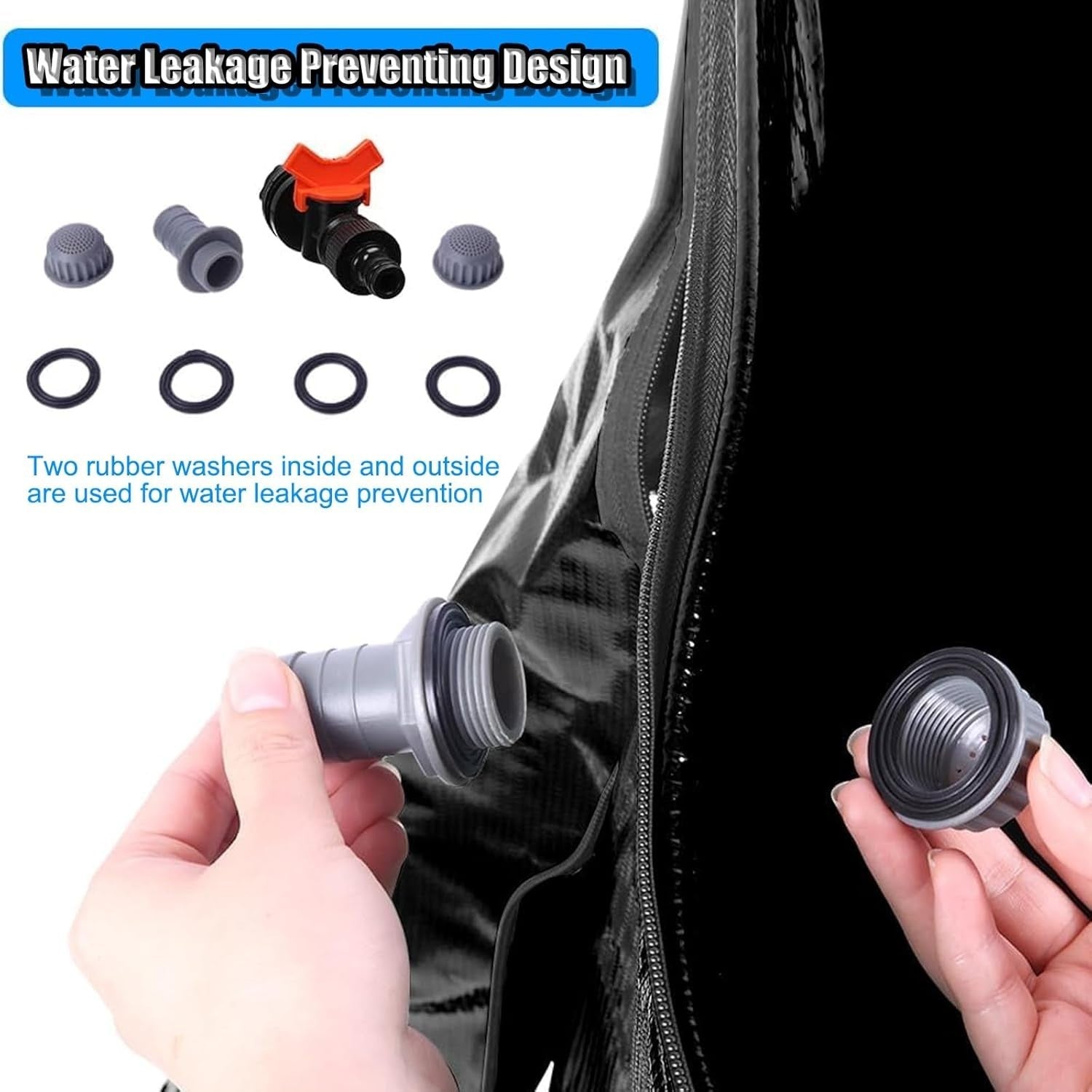 50L Foldable Rainwater Collection Tank, Portable Garden Water Butt, PVC