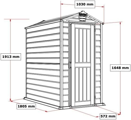 Plastic Garden Storage Shed 6x3ft Waterproof Vinyl Outdoor Tool Shed with Floor