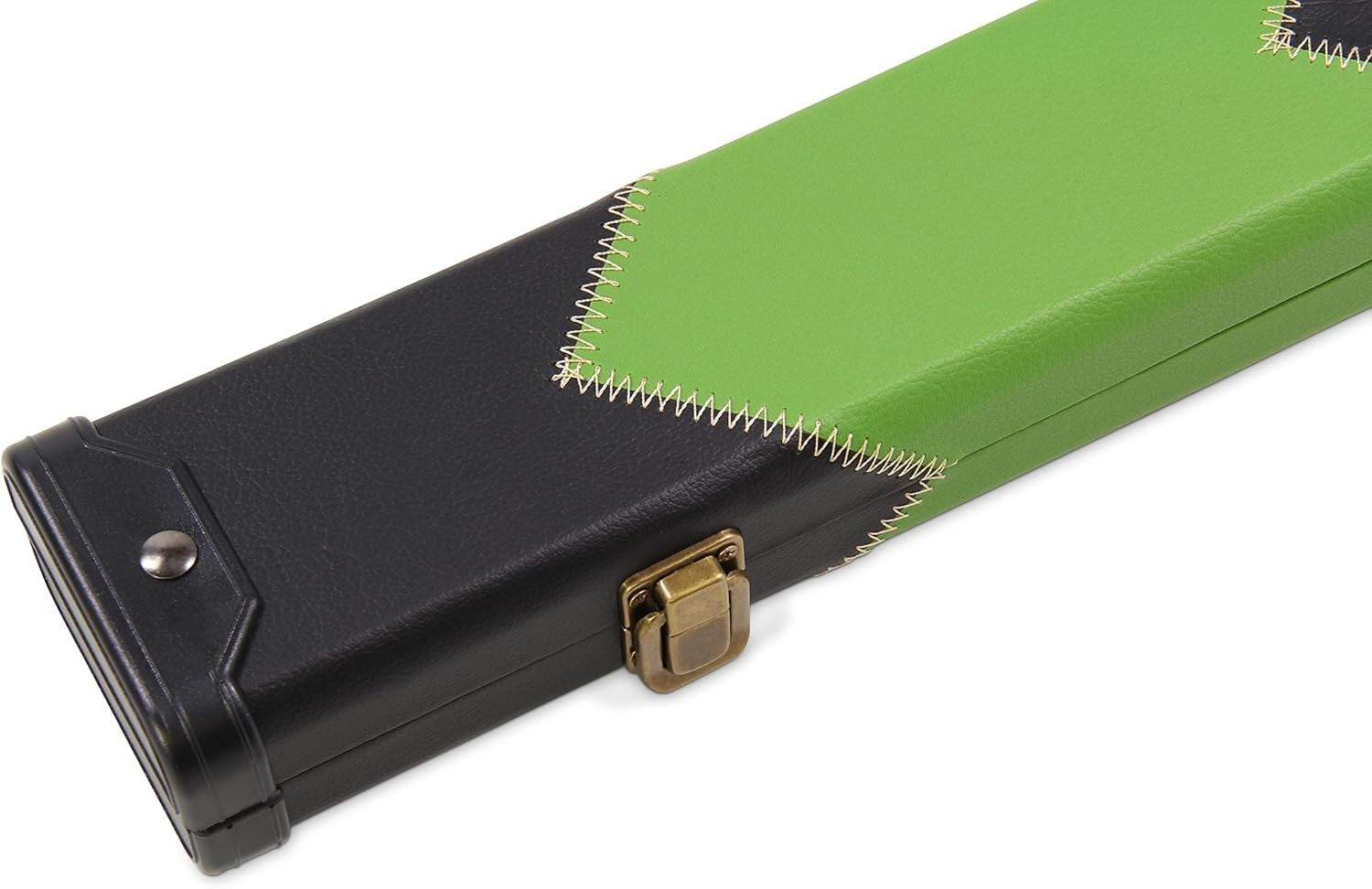 Green Hard Cue Case Snooker Pool 2 Piece Centre Joint Deluxe