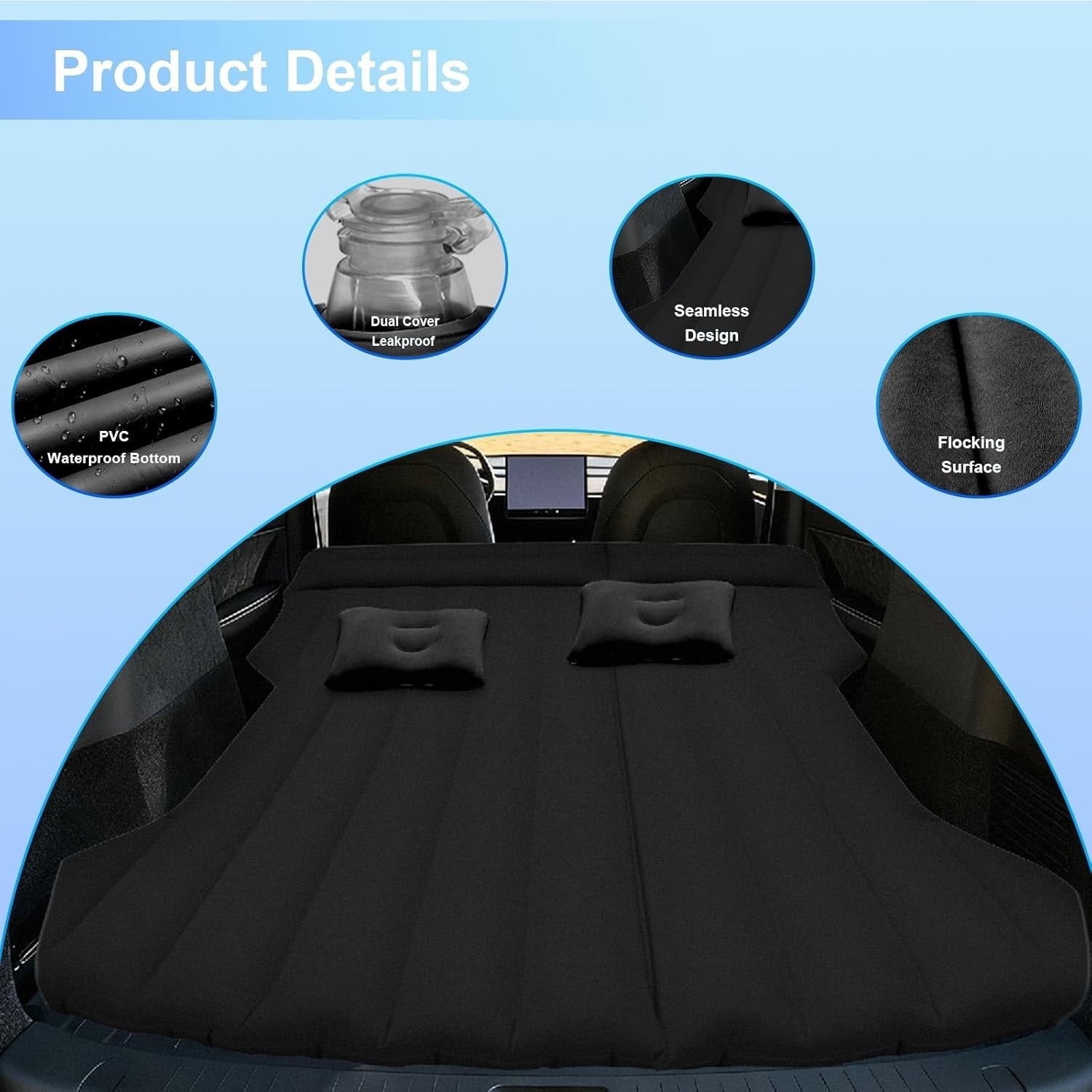 Car Air Mattress for Tesla Model Y SUV RV Inflatable Camping Bed Double