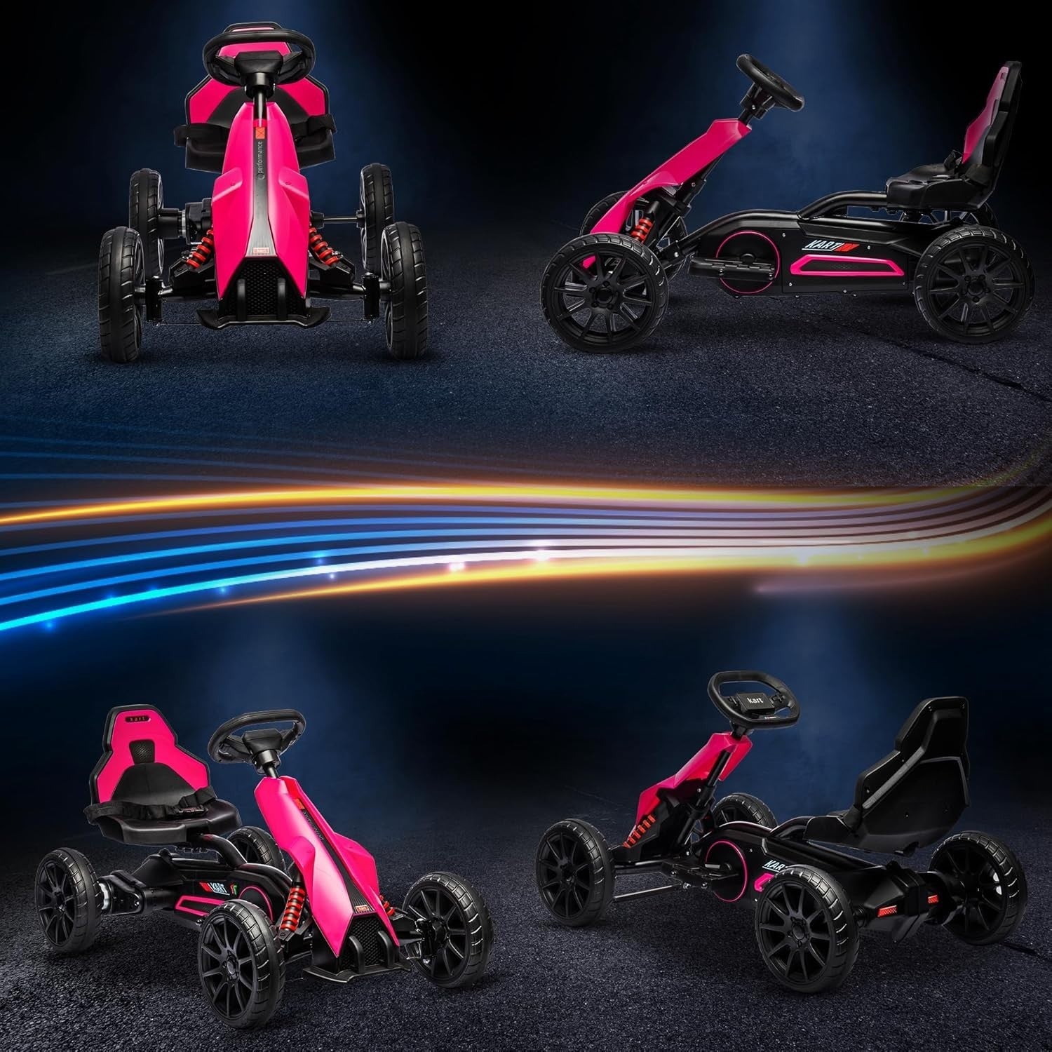 Kids Electric Go Kart 12V Drift Kart Ride On Car Pink Seat Belt 30kg