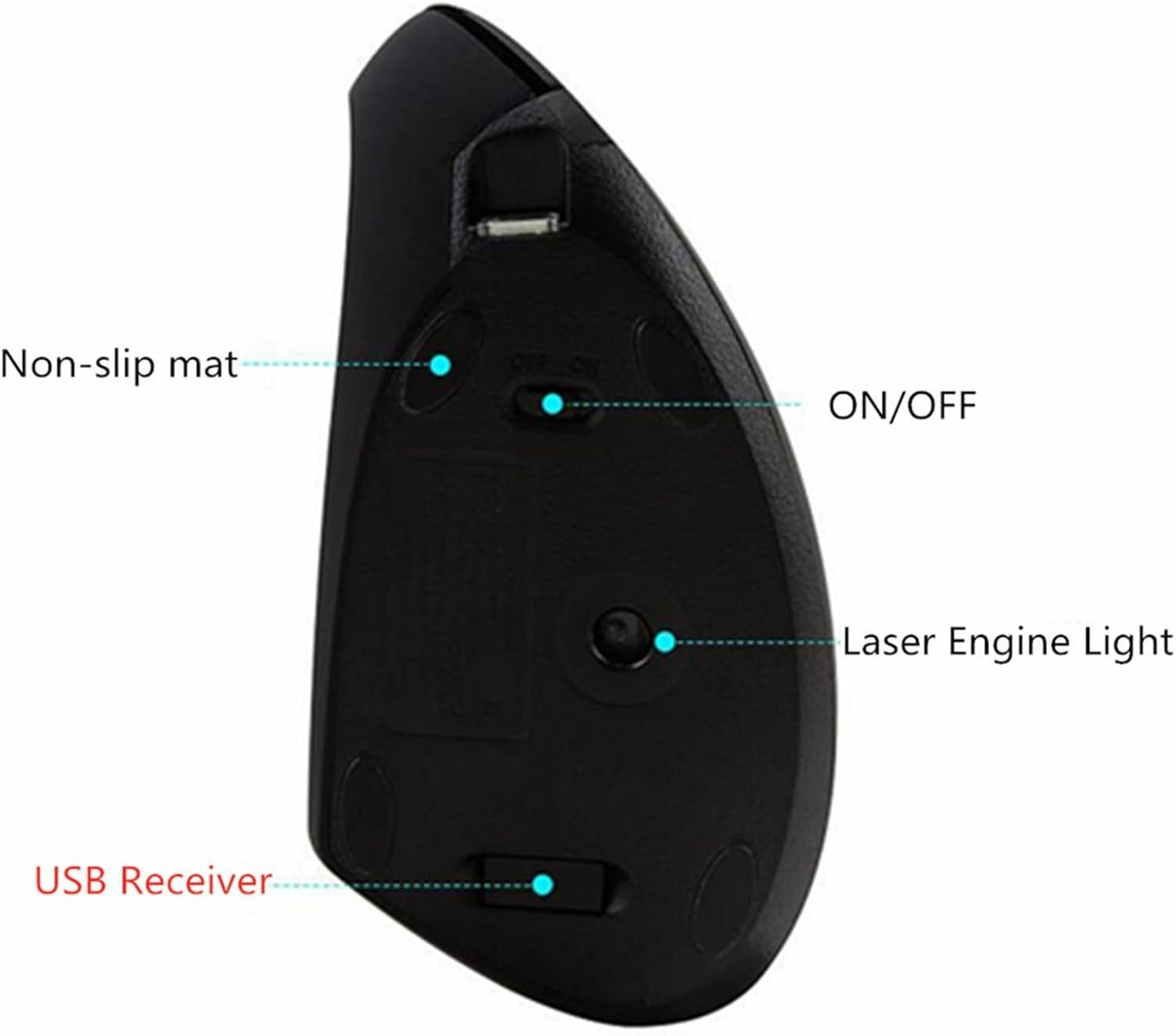 Left Handed Ergonomic Vertical Mouse Rechargeable 2.4G 6 Button