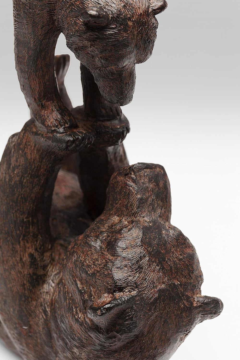 Handstand Bear Figurine Ornament | Handmade Brown Resin Decor | Cute Animal Gift