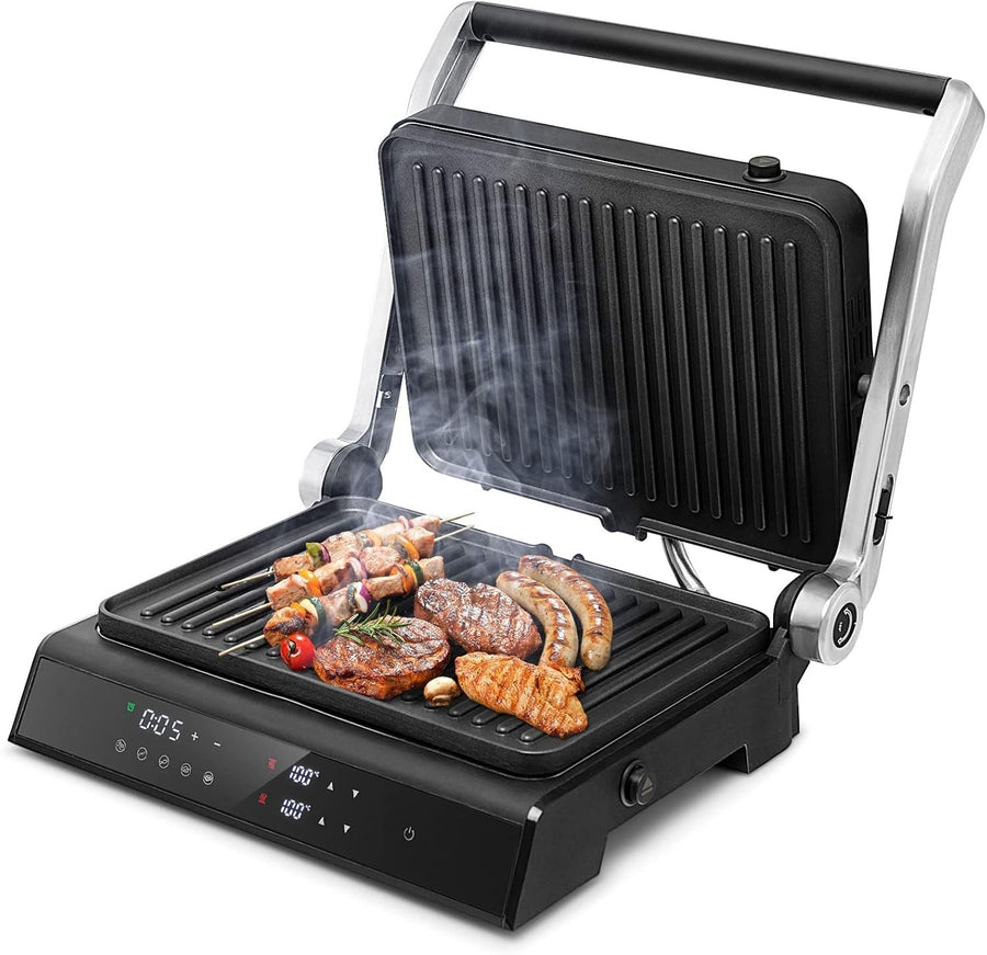 3-in-1 Panini Press Sandwich & Grill LED Touch 1200W Indoor Grill