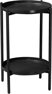 2-Tier Round Metal Side Table 50cm Height – Sturdy Shelf, Multi-Room Use
