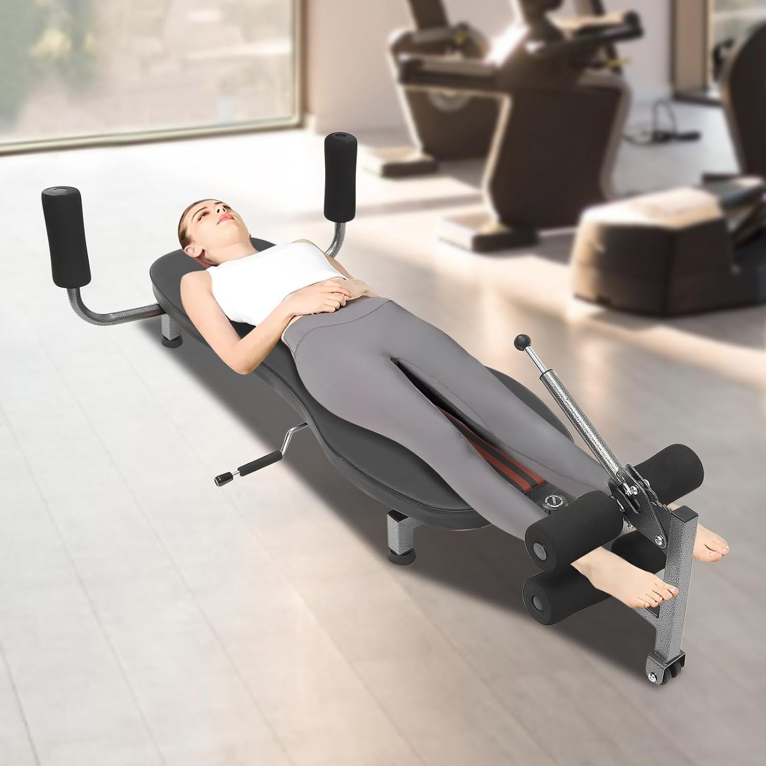 Back Stretch Decompression Bench Traction Table Adjustable for Home Gym