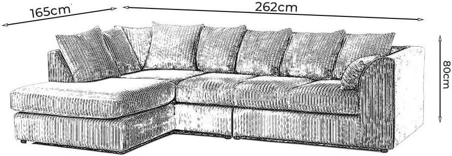 L Shape Mink Velvet Corner Sofa 5 Seater | Left Hand | Modular & Comfy