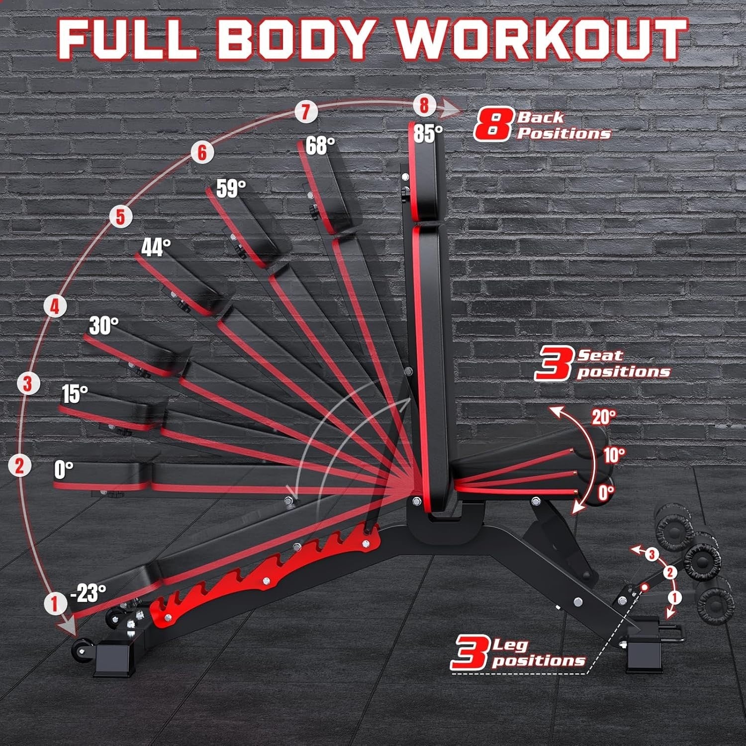Ultra Heavy Duty Adjustable Bench 1200lb Incline Flat Decline Home Gym