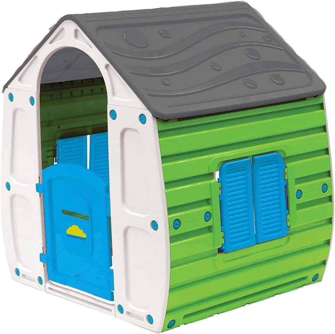 Kids Plastic Playhouse Garden Indoor Outdoor w Windows Letter Slot