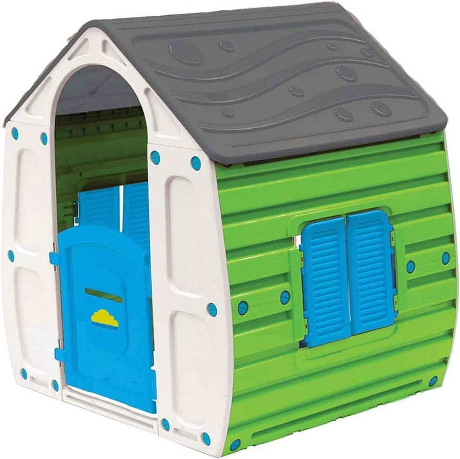 Kids Plastic Playhouse Garden Indoor Outdoor w Windows Letter Slot