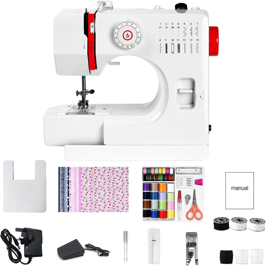 Mini Electric Sewing Machine 14 Stitch Portable Sewing Kit for Beginners