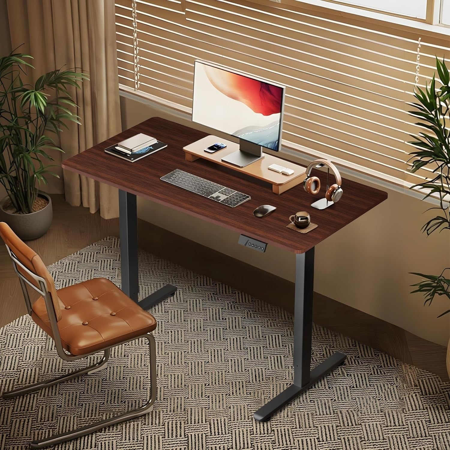 Electric Height Adjustable Standing Desk 120x60cm Ergonomic Sit Stand Table