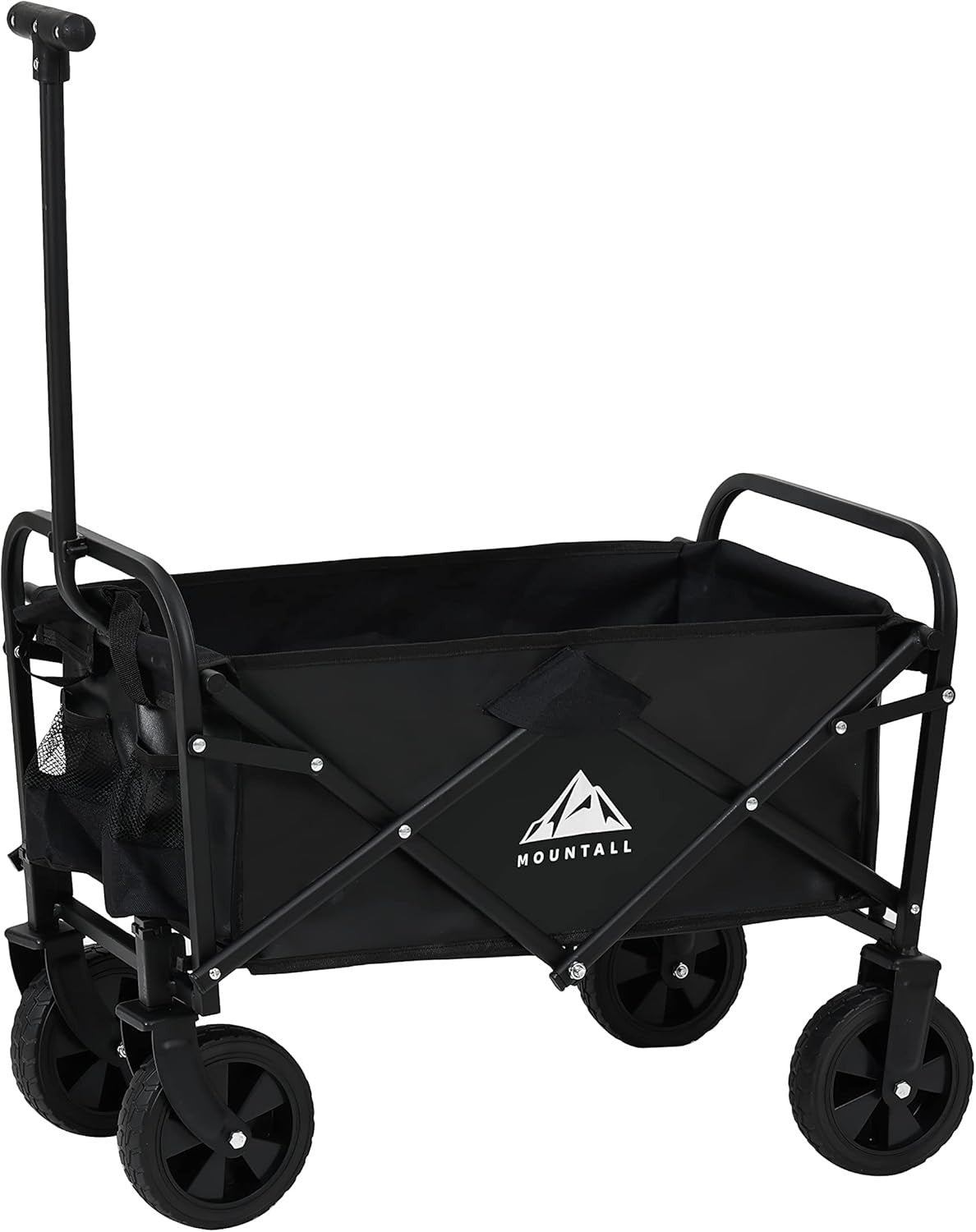 Black Mini Folding Garden Wagon 50L Lightweight Festival Camping Trolley 60kg