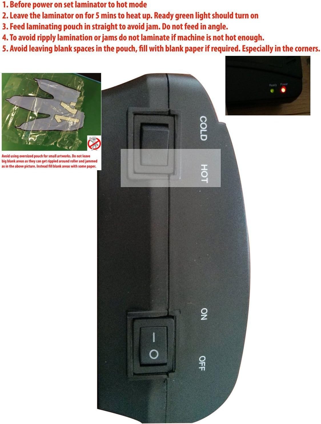 A4 Laminator Compact Home Office Fast Warm-Up + 20 Pouches