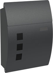 Wall Mounted Lockable Mailbox Waterproof Steel Post Box w/ Windows & Nameplate