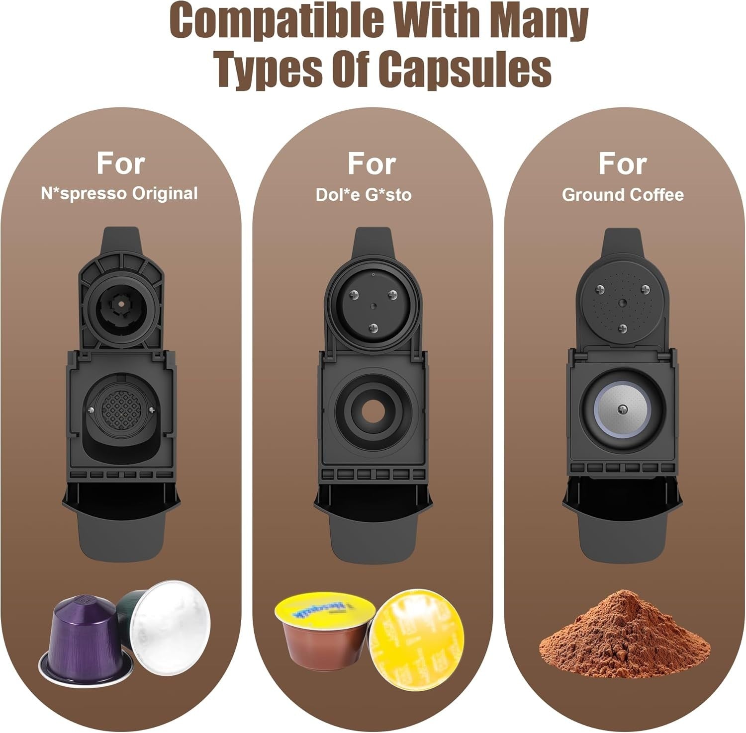 19Bar Multi-Capsule Coffee Machine for Nespresso & Dolce Gusto