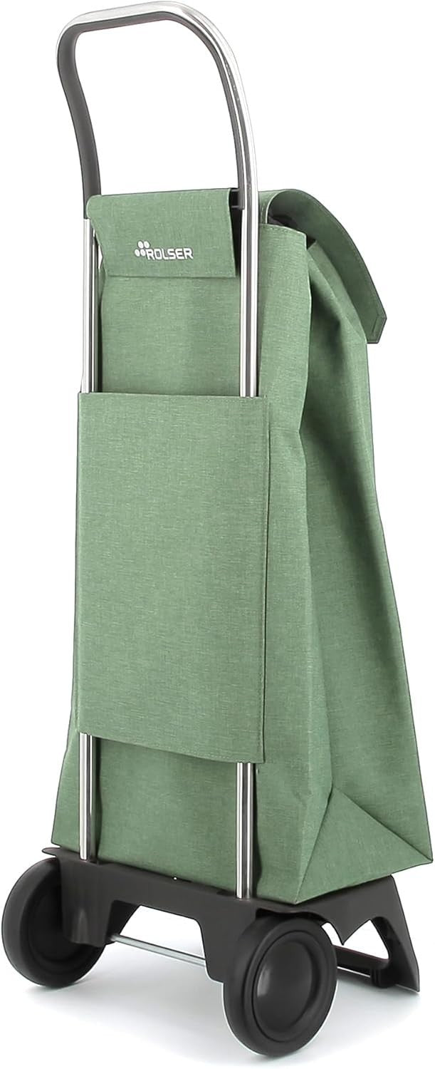 Rolser Jet Tweed 2-Wheel Aluminium Shopping Trolley – Large Capacity Green