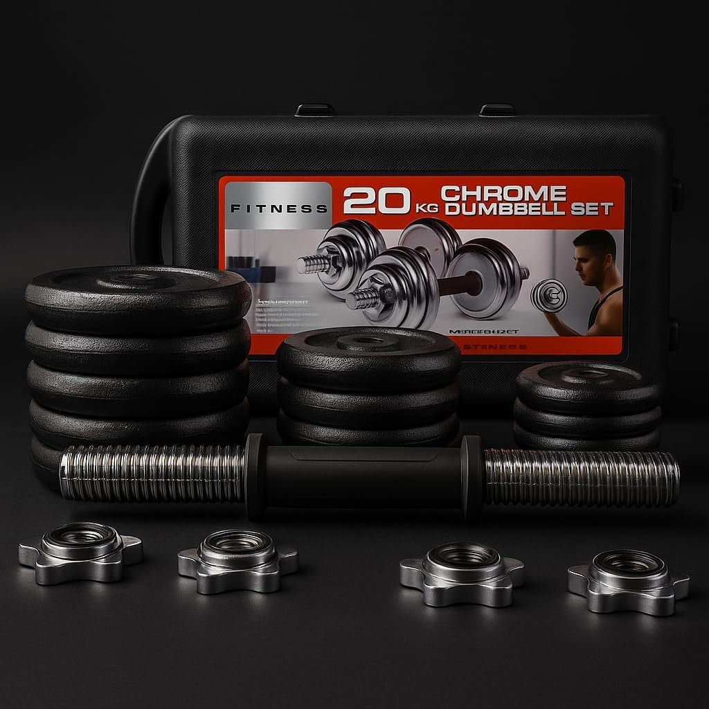 Cast Iron Adjustable Dumbbell Barbell Set 15kg Home Gym Strength Training