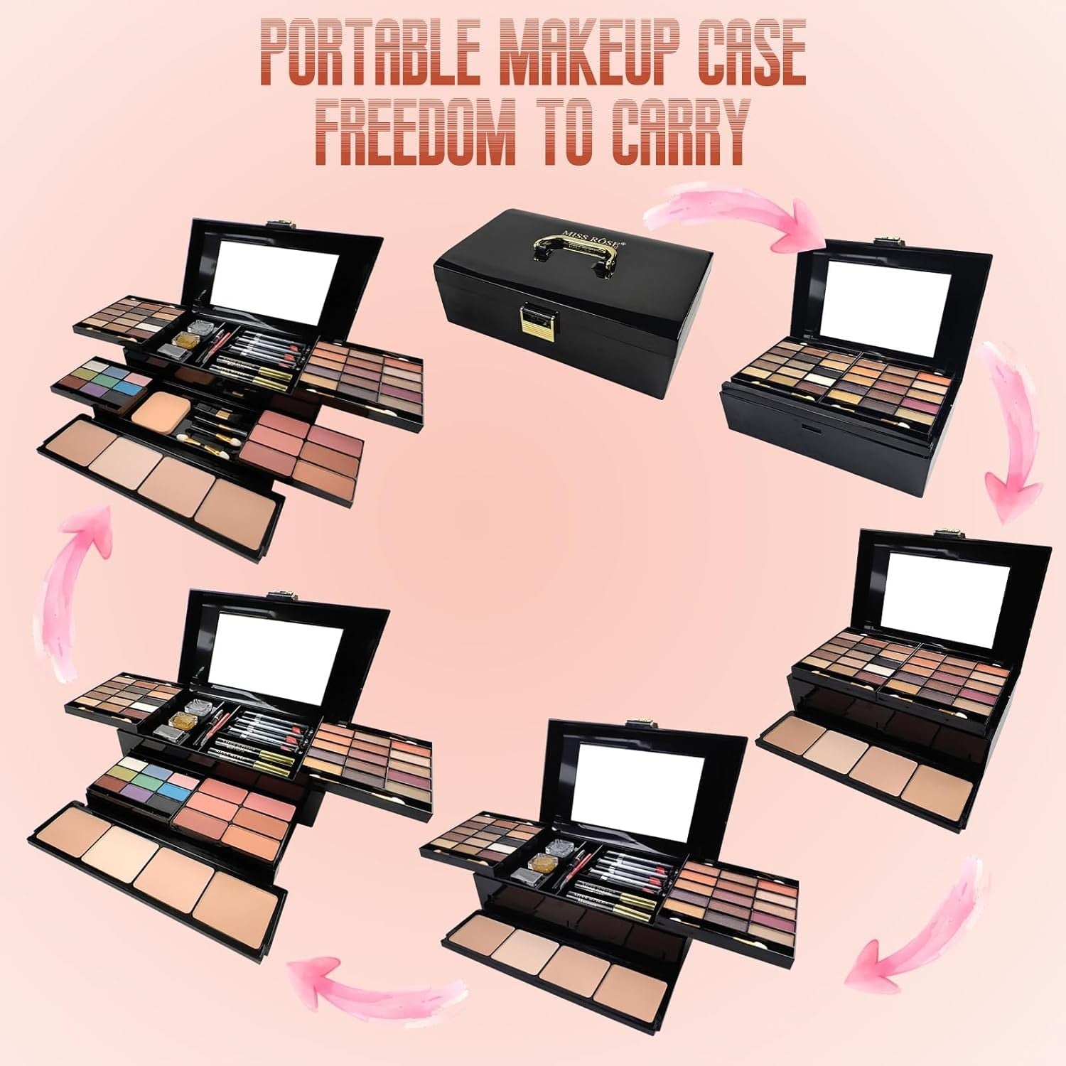 All In One Makeup Kit 39 Colour Palette Carry Case Gift Set