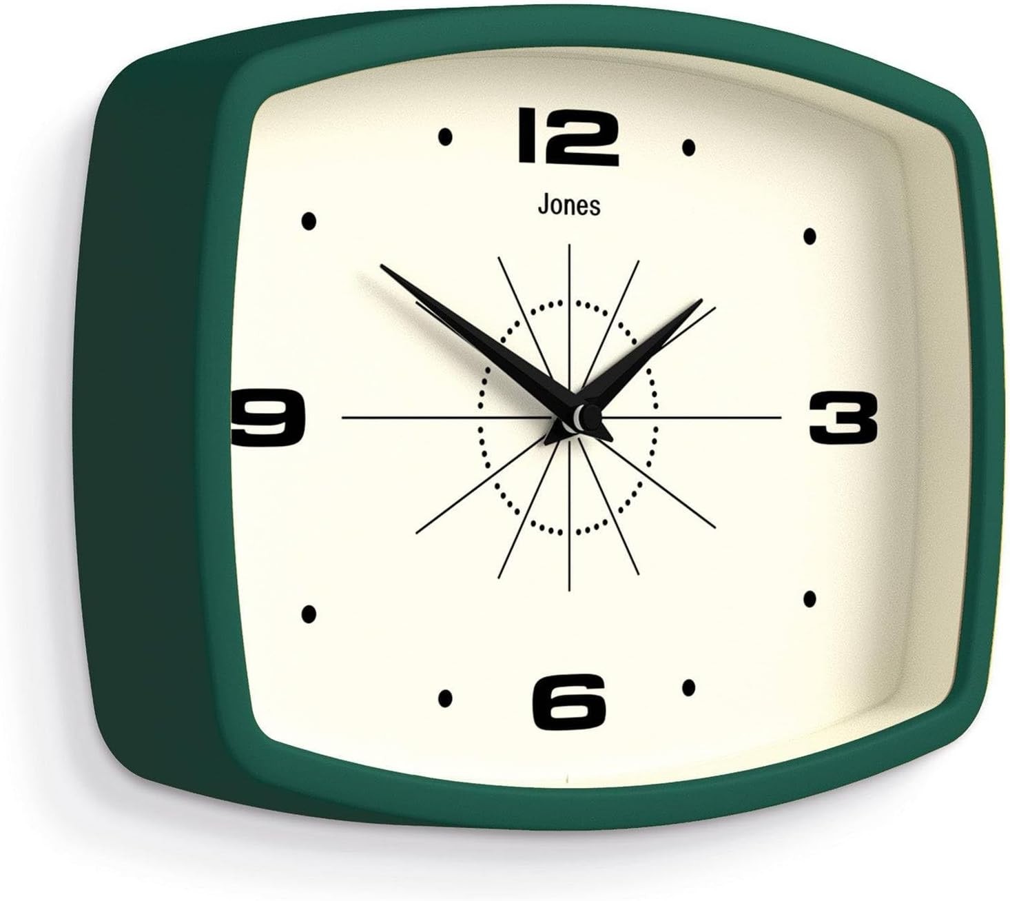 Retro 25cm Wall Clock Rectangle Silent Modern Kitchen Living Room Home Decor