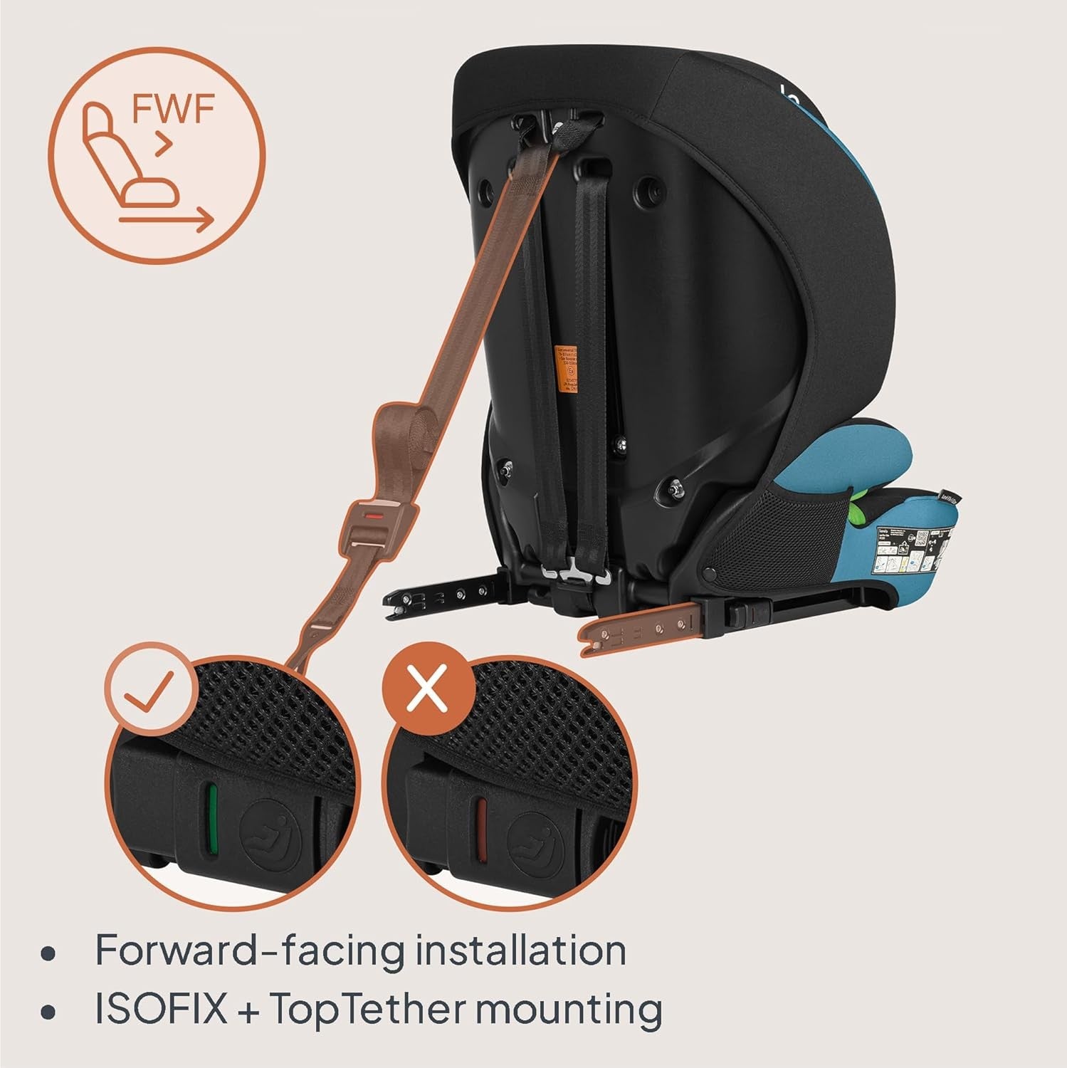ISOFIX Child Car Seat 12 Months–12 Years Side Impact Adjustable Headrest