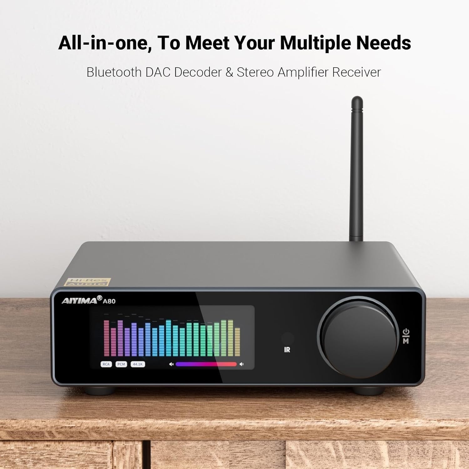 300W x2 HiFi DAC Amplifier Bluetooth 5.1 USB Optical 48V