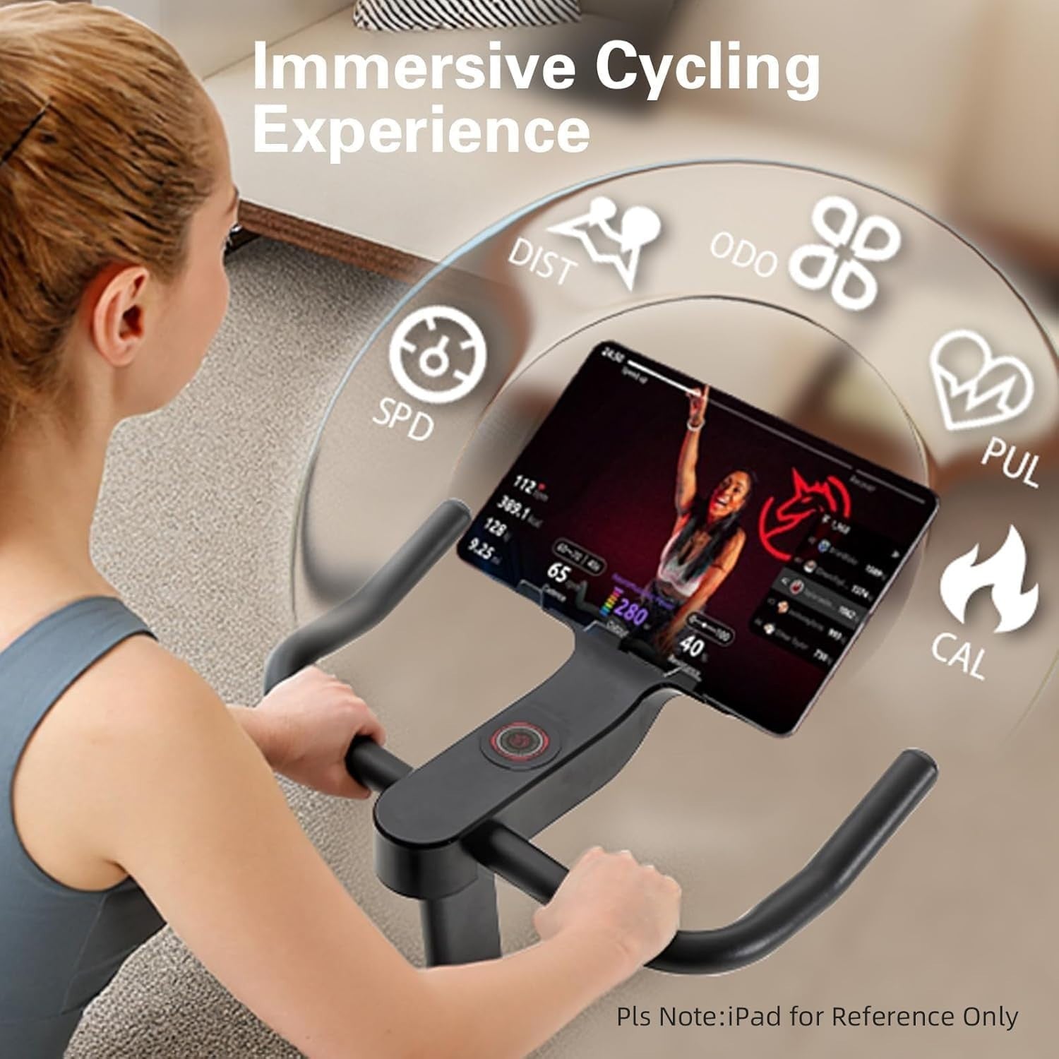 Silent Magnetic Spin Bike w/ App Sync, 100 Resistance Levels & Compact Frame