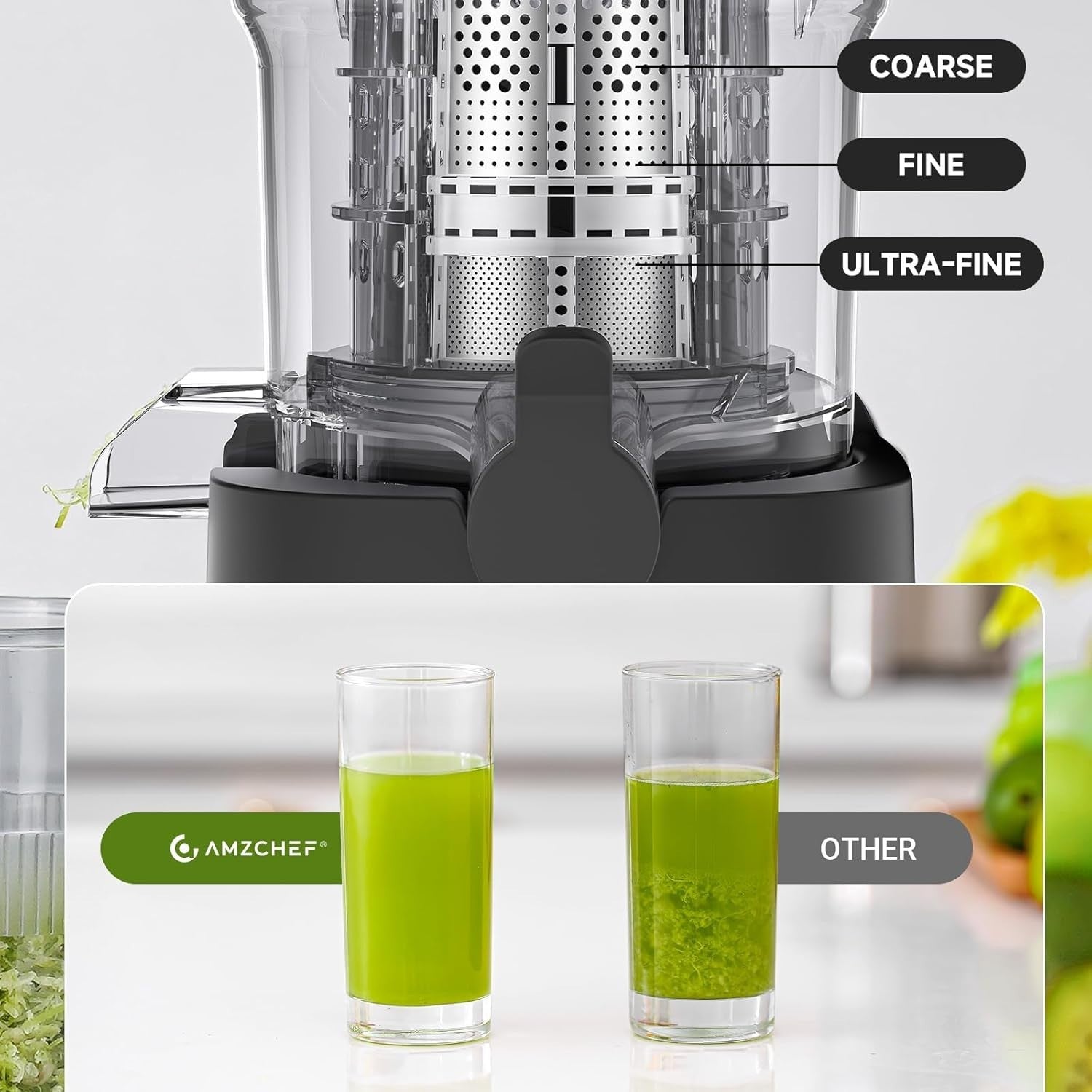Cold Press Juicer 142mm XL Wide Chute Whole Fruit 1.8L Quiet Easy Clean