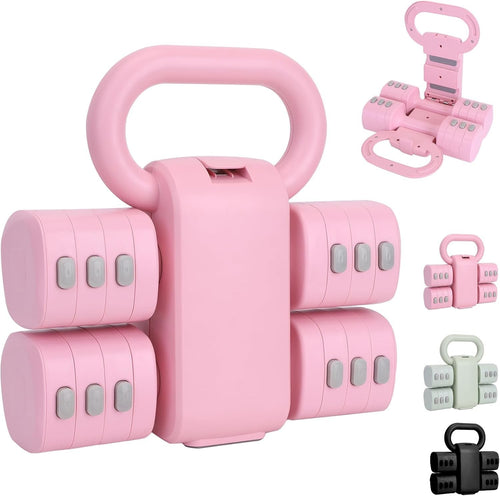 Convertible Kettlebell Dumbbell Set Women 1–2.5KG Fast Adjust Home Weights