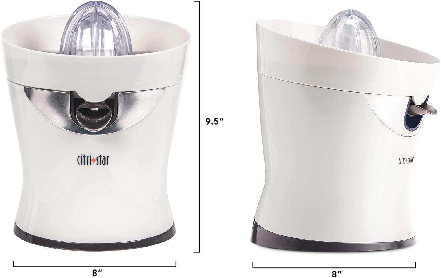 Electric Citrus Juicer Quiet Powerful Motor Drip Free Easy Clean 0.6L