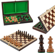 32cm Wooden Chess Set | Handcrafted Portable Board & Classic Pieces | Travel Gam