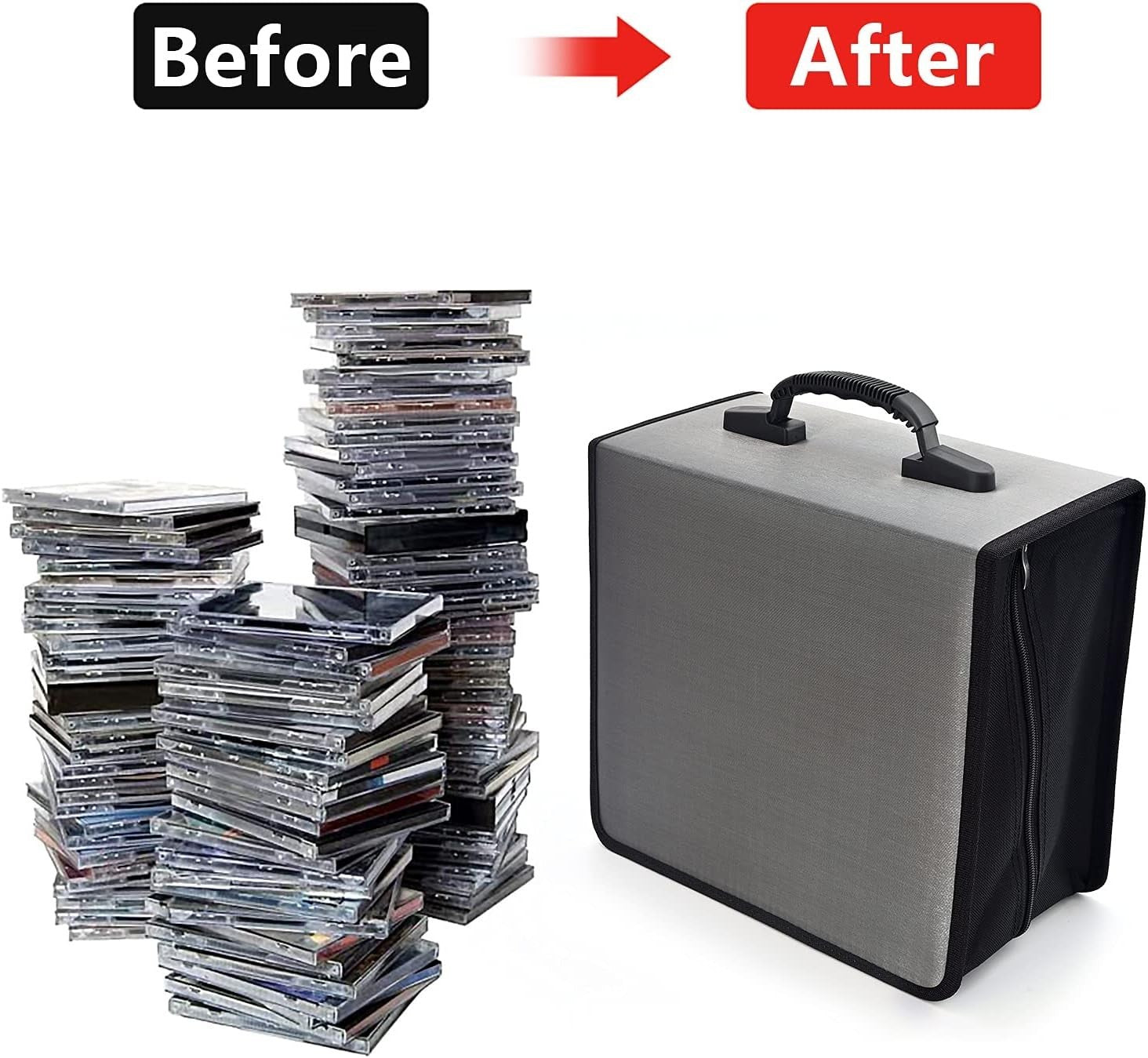 432 Disc CD DVD Storage Binder Case Zipper Media Organizer Wallet Grey