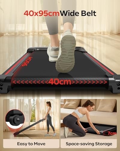 5% Incline Under-Desk Walking Pad 2.5HP, Compact Foldable Treadmill Home Office
