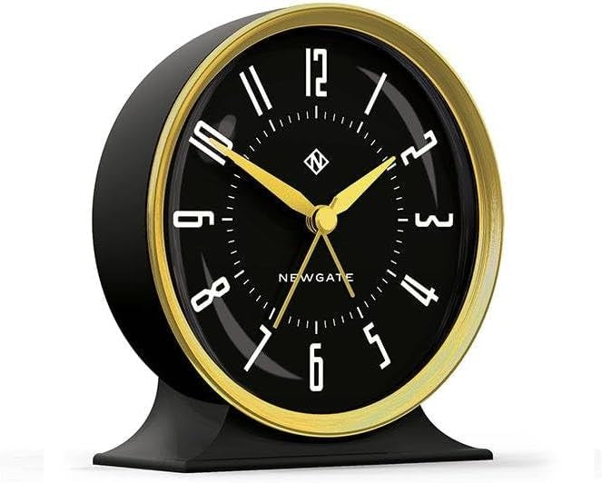 Silent Analogue Alarm Clock No Tick Round Arabic Dial Bedside Decor