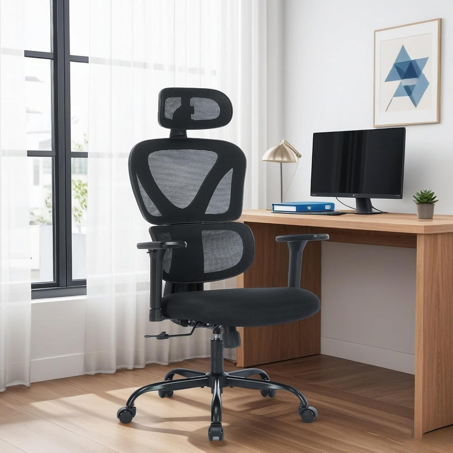 Ergonomic Mesh Office Chair High Back Lumbar Support Black