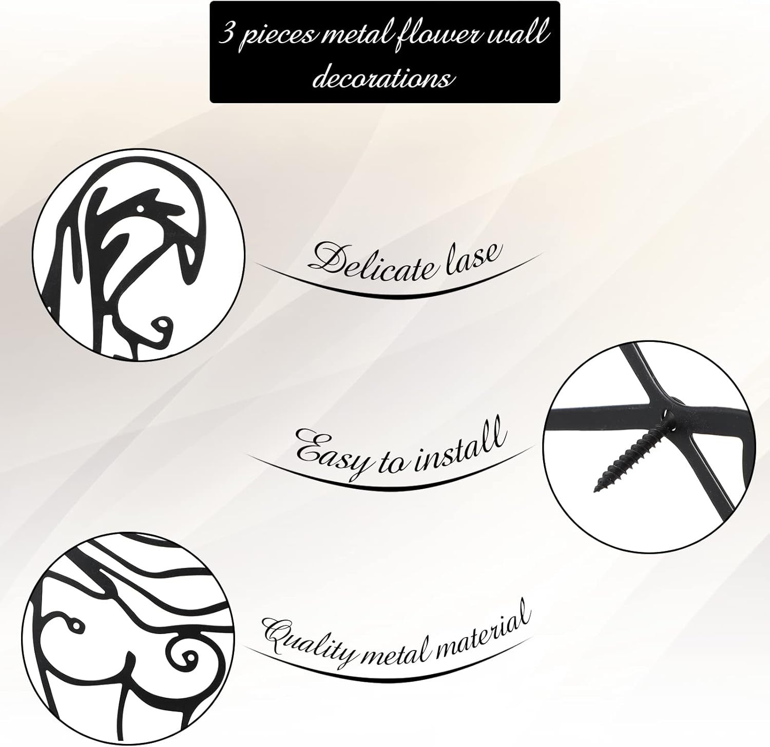 3Pcs Metal Wall Art Minimalist Abstract Woman Line Decor Set